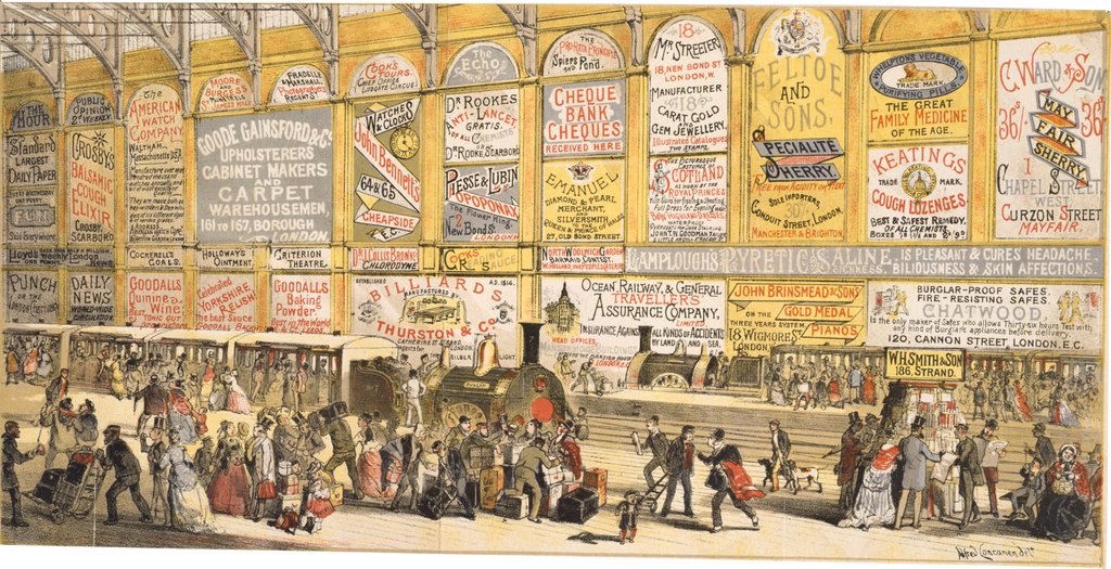 Detail of A Railway Station in 1874 by Henry Sampson