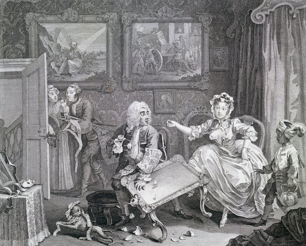 Detail of A Harlot's Progress, one of a series by William Hogarth