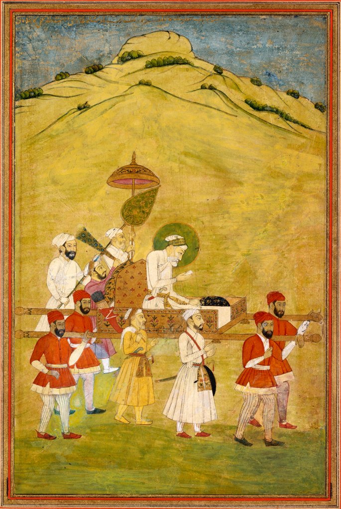 Detail of Aranguzeb on palki by Ghulaman