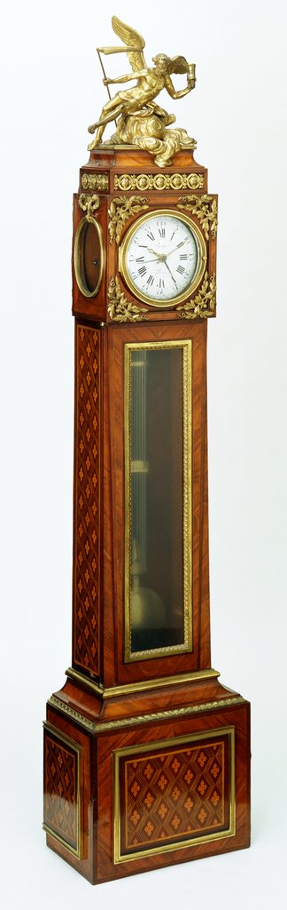 Detail of Long case clock by Robert Robin