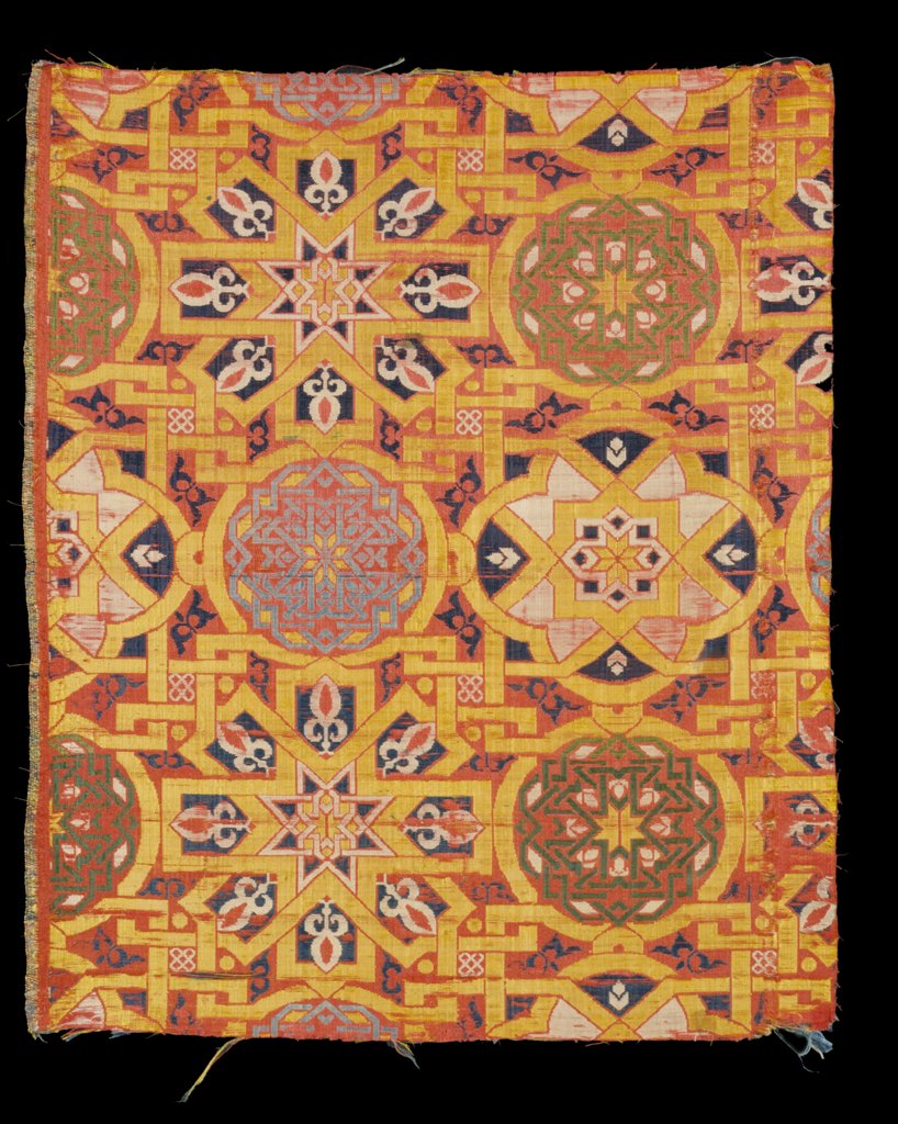 Detail of Interlaced stars and rosettes textile by Unknown