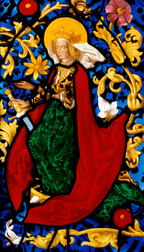 Detail of Stained glass panel by Stephen Kellner