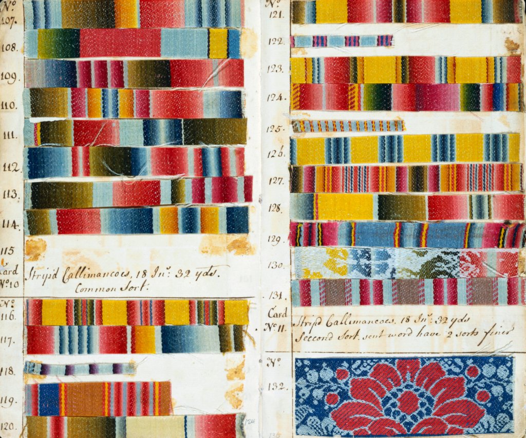 Detail of Pattern Book. Norwich, England, 1763 by John Kelly