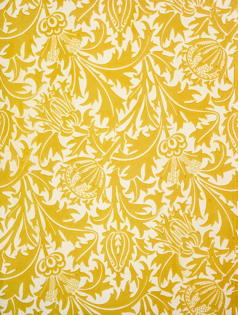 Detail of Thistle wallpaper by William Morris