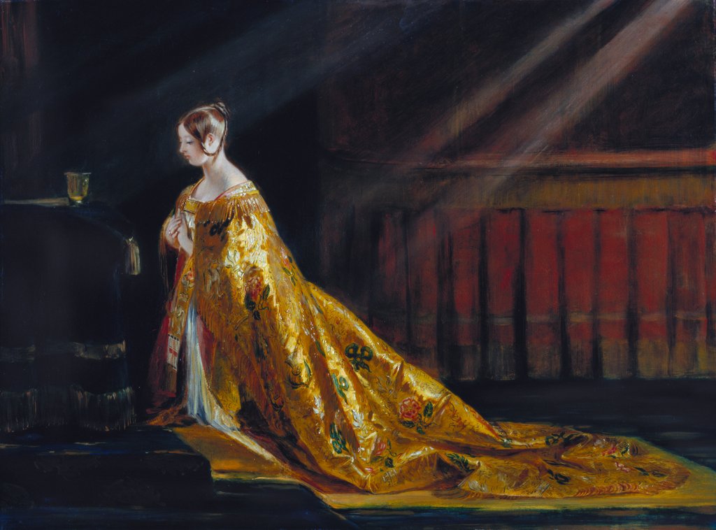 Detail of Queen Victoria in her Coronation Robes by Charles Robert Leslie