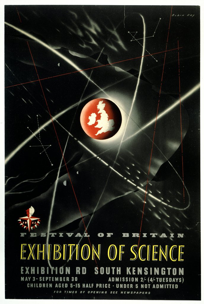 Detail of Poster for the Festival of Britain Exhibition of Science by Robin Day