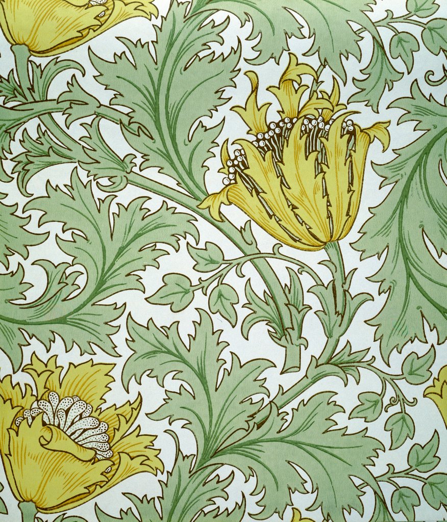 Detail of Anemone wallpaper by William Morris