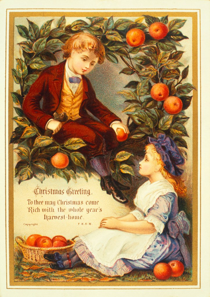 Detail of Victorian Christmas Card. England, 19th century by Anonymous