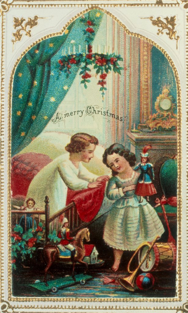 Detail of Victorian Christmas Card. England, 19th century by Anonymous