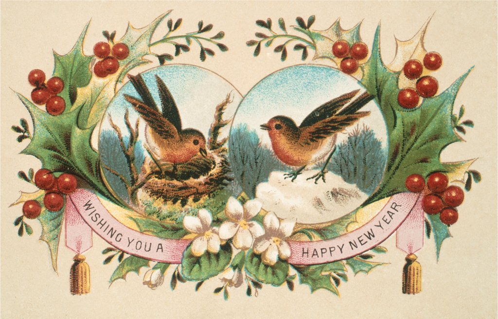 Detail of Victorian Christmas Card. England, 19th century by Anonymous