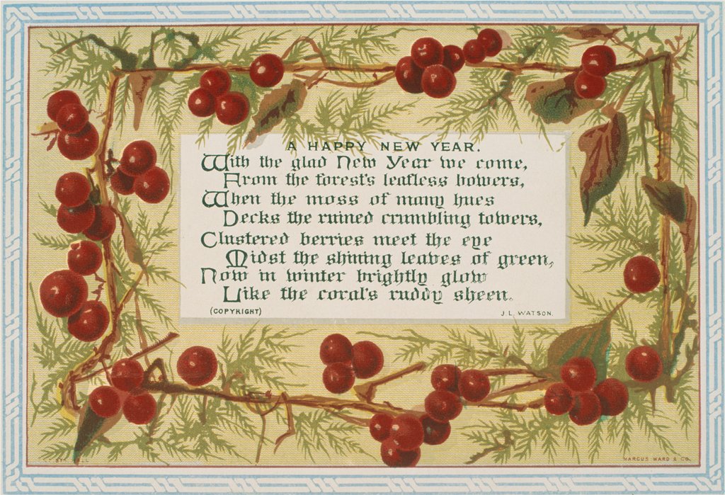Detail of Victorian Christmas Card. England, 19th century by Anonymous