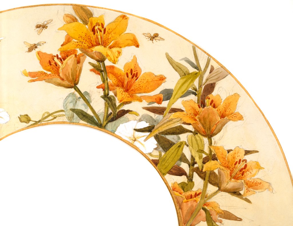 Detail of Floral fan design, detail by Charlotte Home Spiers
