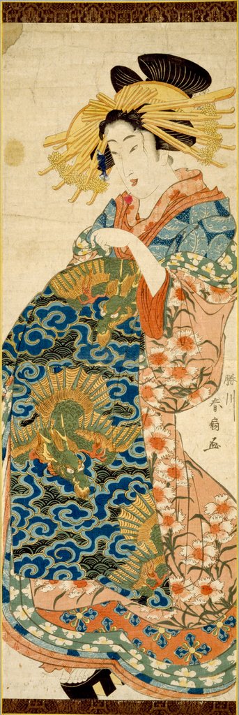 Detail of Portrait of a young woman by Katsukawa Shunsen