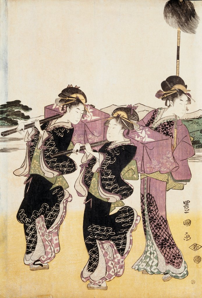 Detail of Daimijo's Travelling Procession by Utagawa Toyokuni