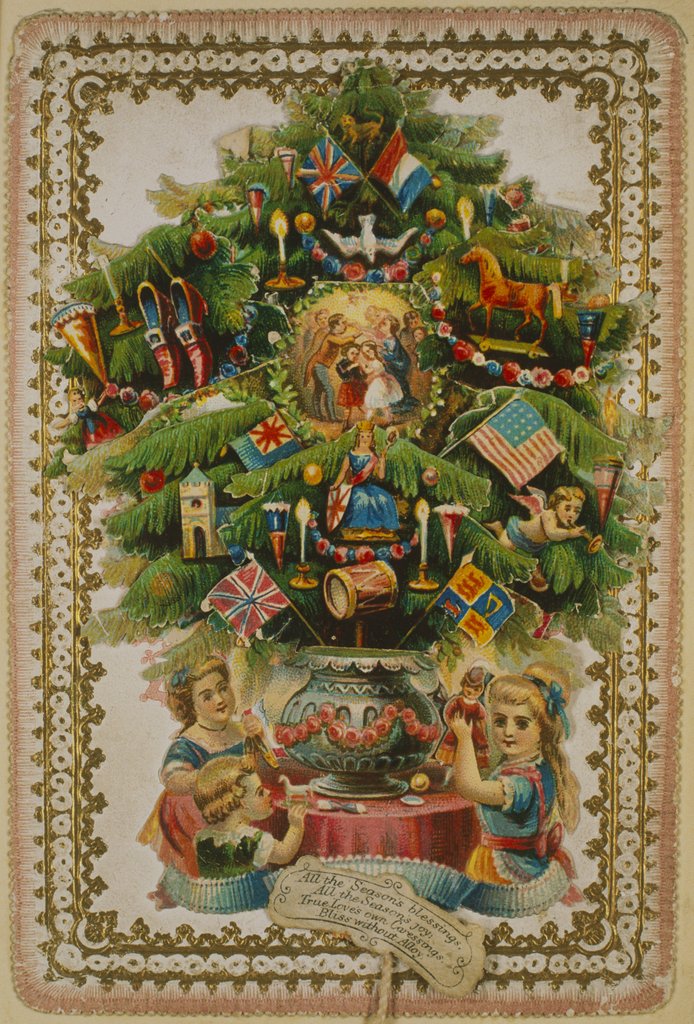 Detail of Victorian Christmas Card. England, 19th century by Unknown
