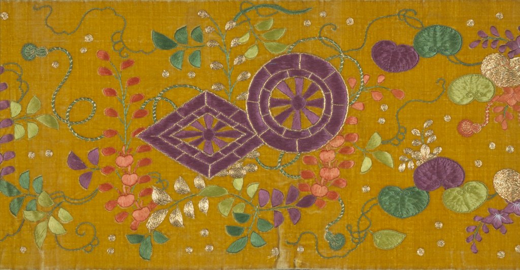 Detail of Wheels Amongst Flowers, detail. Japan, 19th century by Unknown