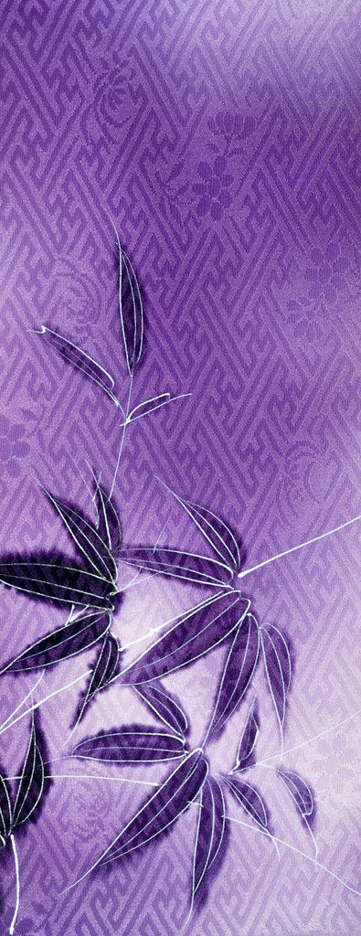 Detail of Textile of bamboo leaves on a geometric pattern. Japan, 1930s by Unknown