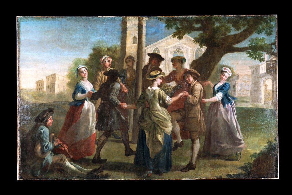 Detail of Country dancing around a maypole by Francis Hayman