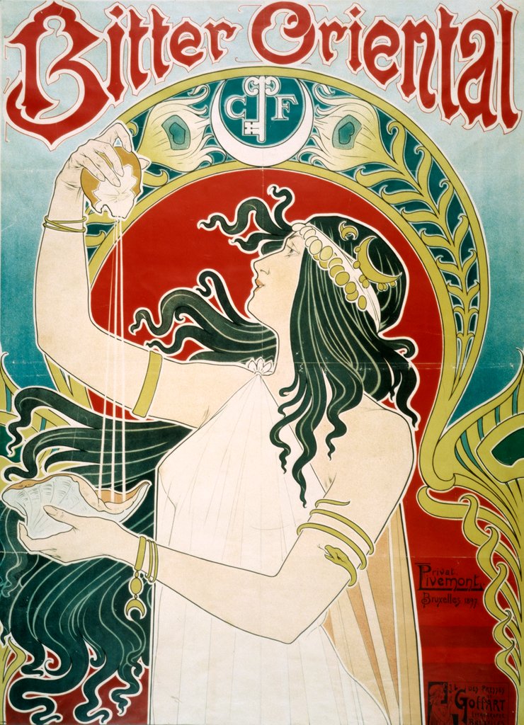 Detail of Bitter Oriental by Henri Privat-Livemont