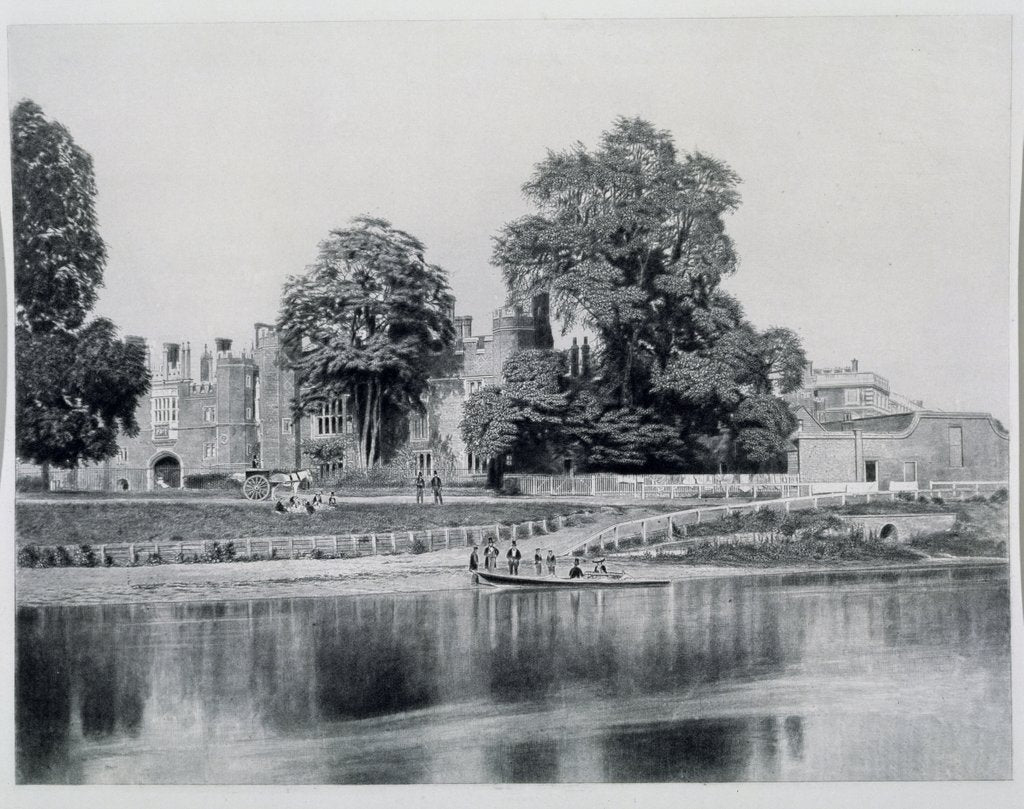 Detail of Hampton Court & The Lake by Roger Fenton