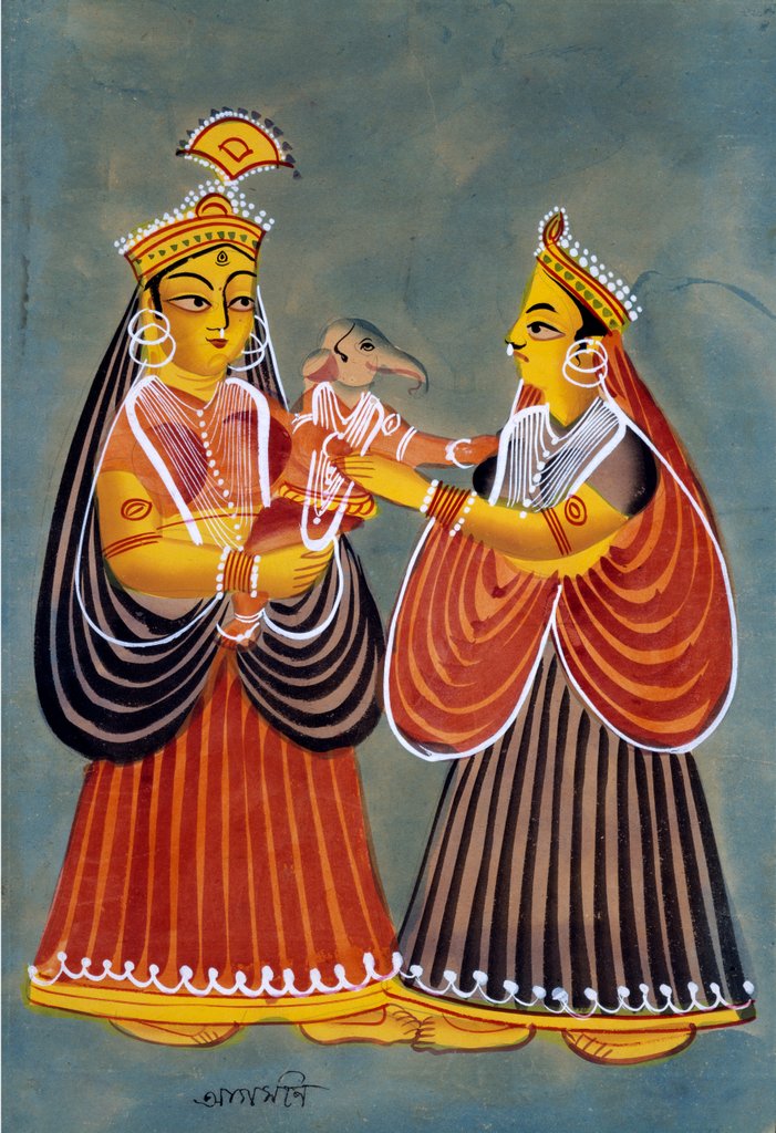 Detail of Parvati taking her son Ganesha to her father's house. Calcutta, India, mid-19th century by Unknown