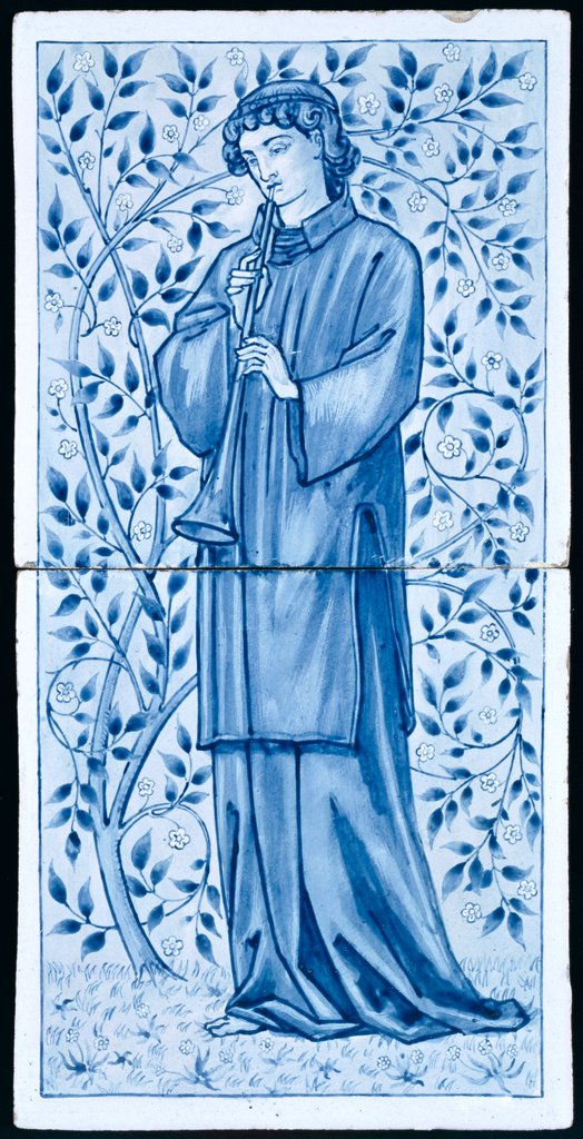 Detail of Ceramic tiles by Edward Coley Burne-Jones