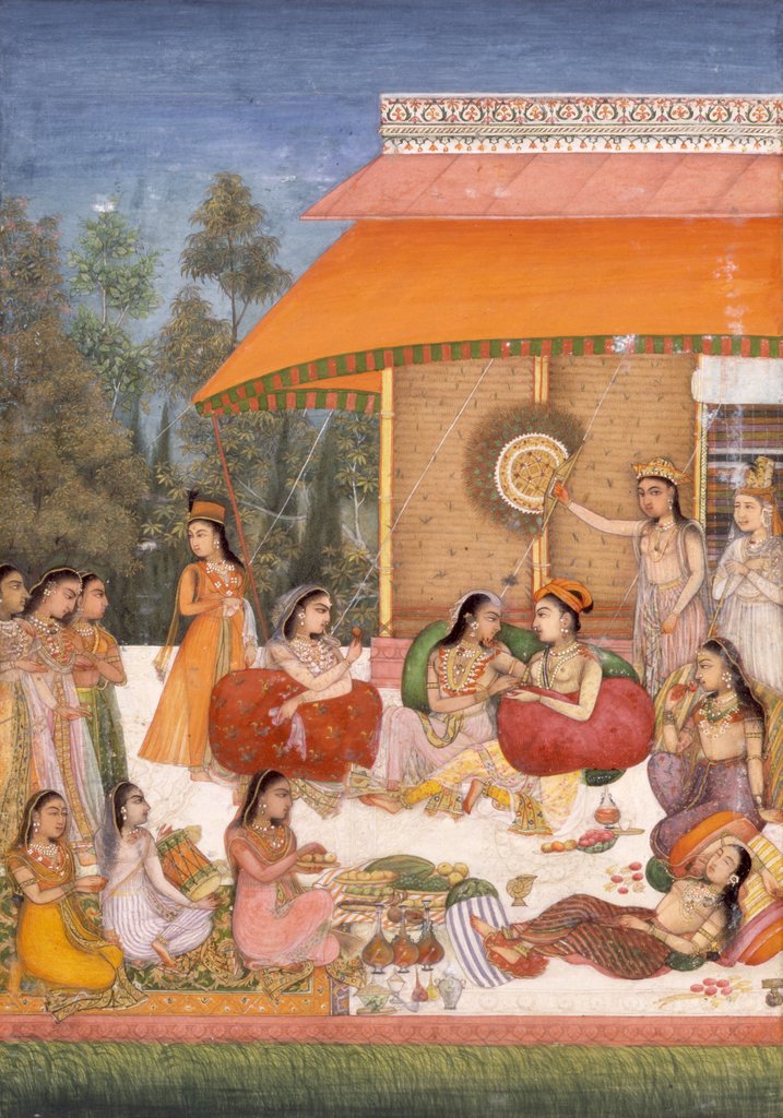 Detail of Ladies feasting and drinking wine by Unknown