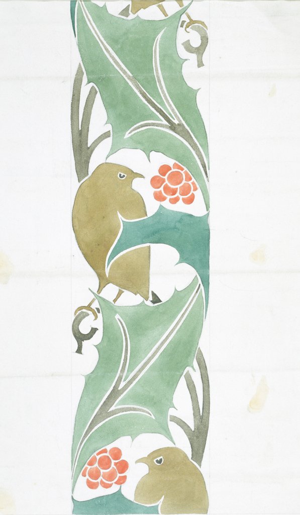 Detail of Bird textile design by Charles Francis Annesley Voysey