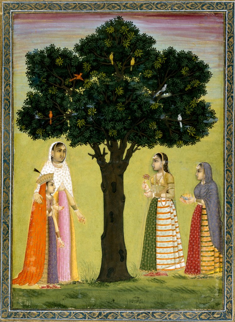 Detail of A young princess and her companions. India, 18th century by Unknown