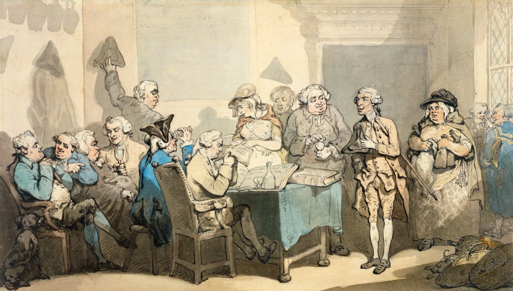 Detail of The Parish Vestry by Thomas Rowlandson