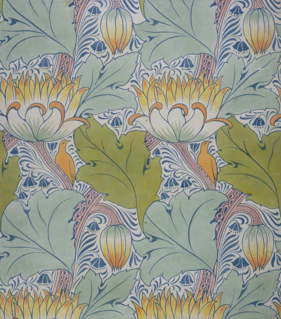 Detail of Wallpaper by Charles Francis Annesley Voysey & James Barrett
