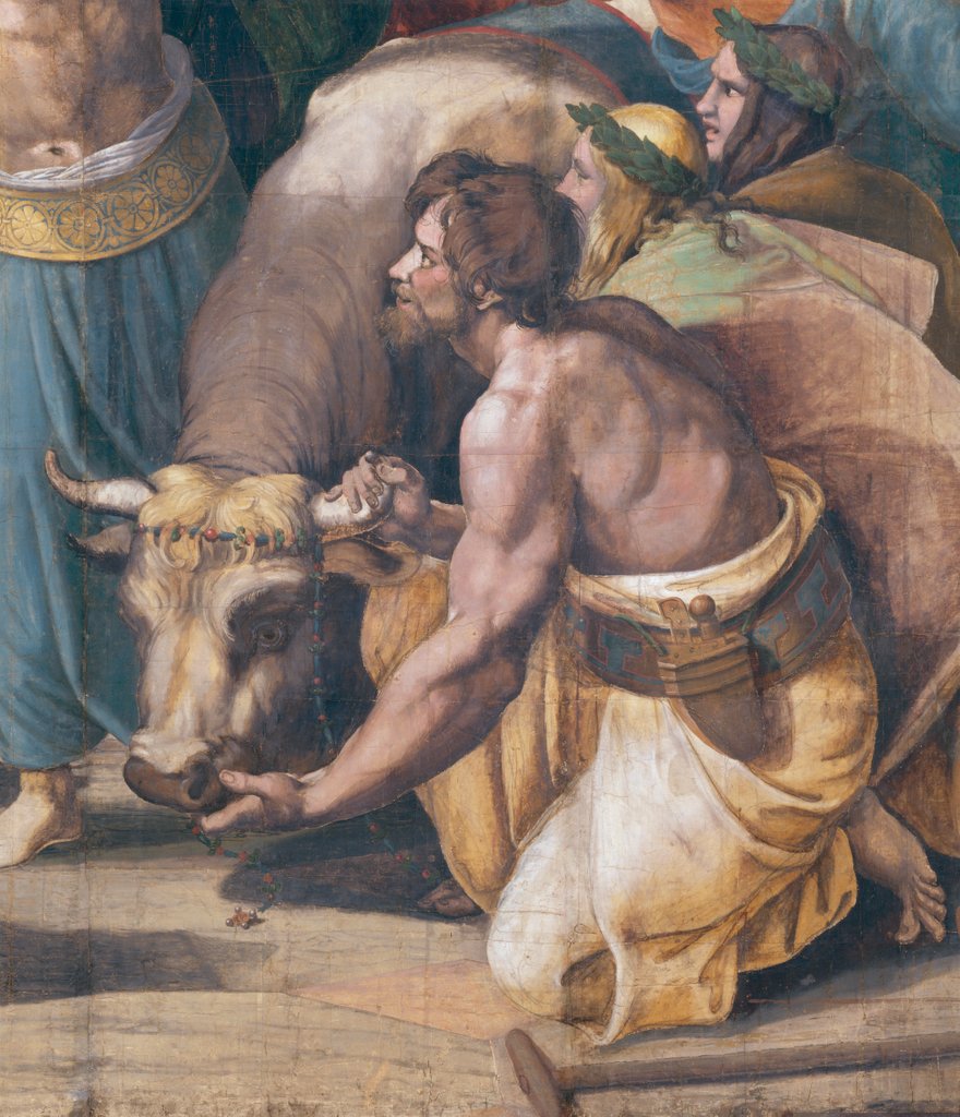 Detail of The Sacrifice at Lystra, detail by Raphael
