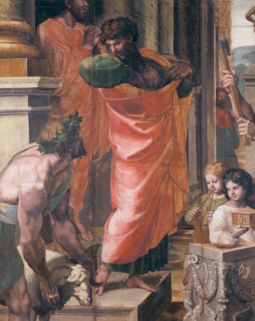 Detail of The Sacrifice at Lystra, detail by Raphael