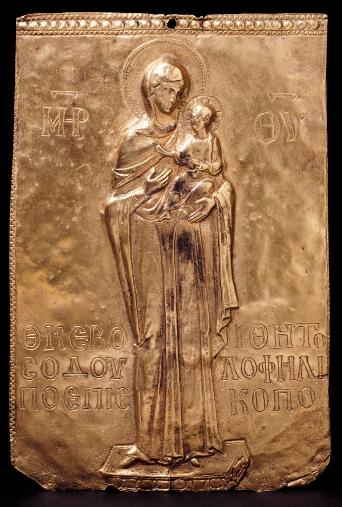 Detail of Virgin Hodegetria Plaque. Byzantium, 13th century by Unknown