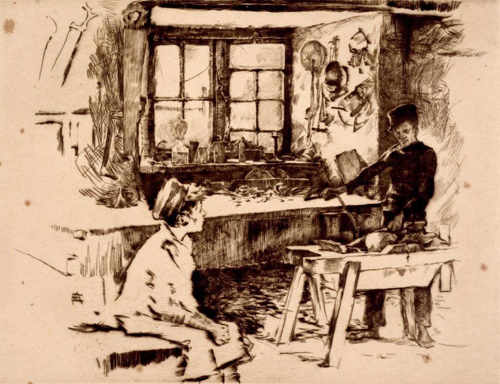 Detail of Carpenter's Shop by Elizabeth Adela Forbes