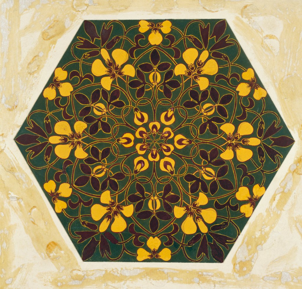 Detail of Tile design by Kate Greenaway