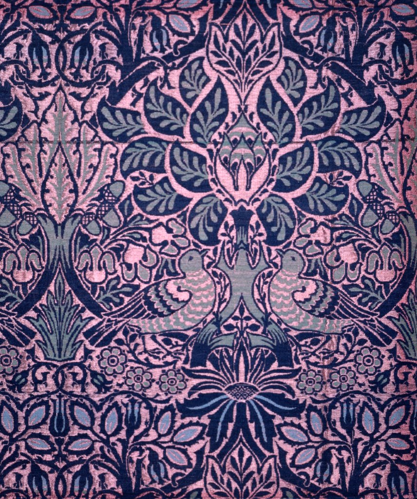 Detail of Dove and Rose furnishing fabric by William Morris