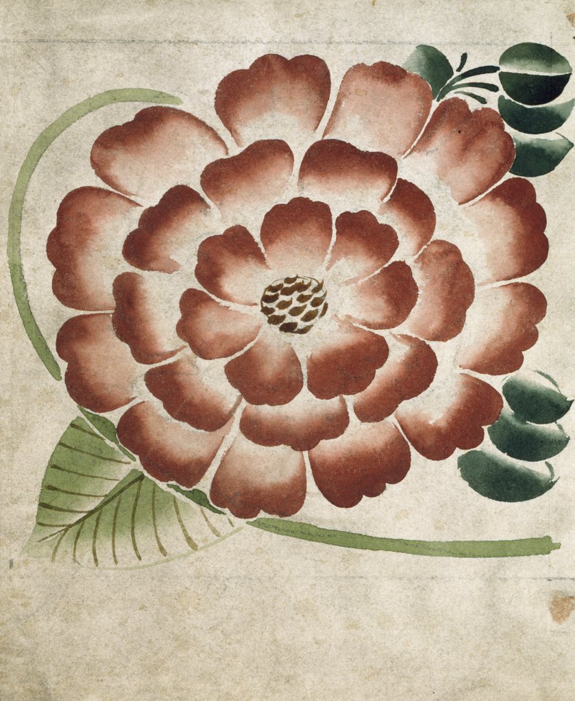Detail of Formal flower on leaf ground by William Frend De Morgan