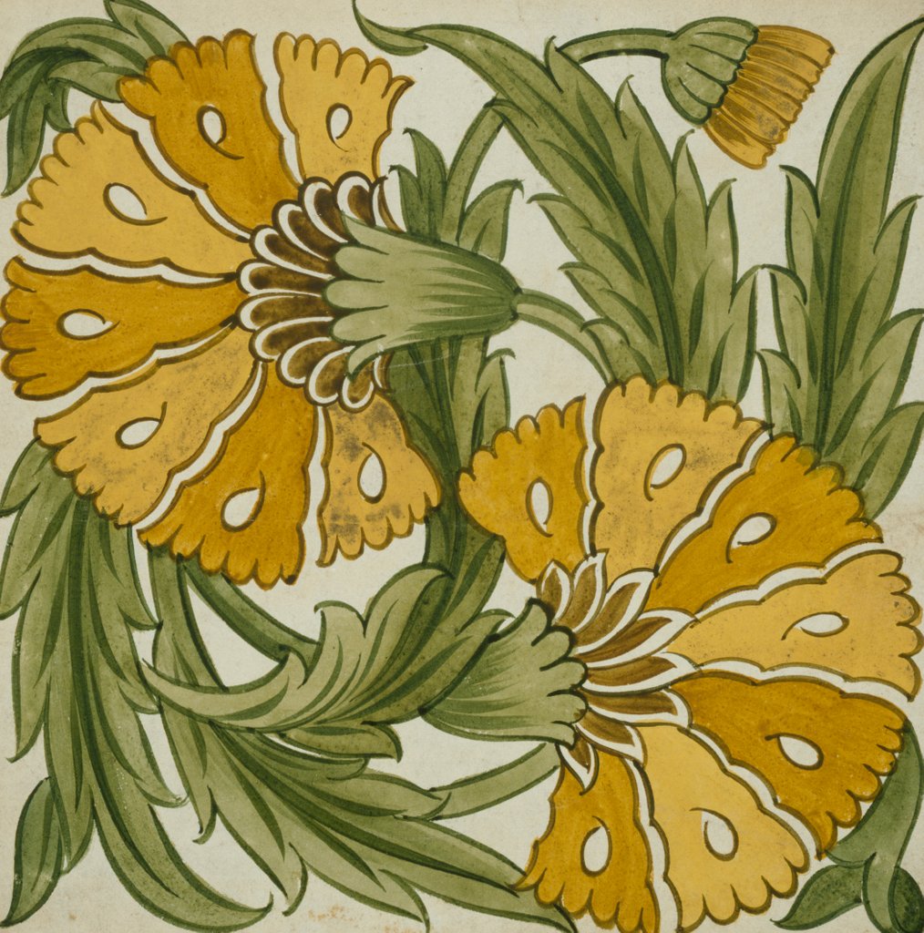 Detail of Double Carnation by William Frend De Morgan