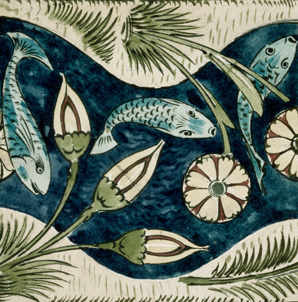 Detail of Fishes and lilies by William Frend De Morgan