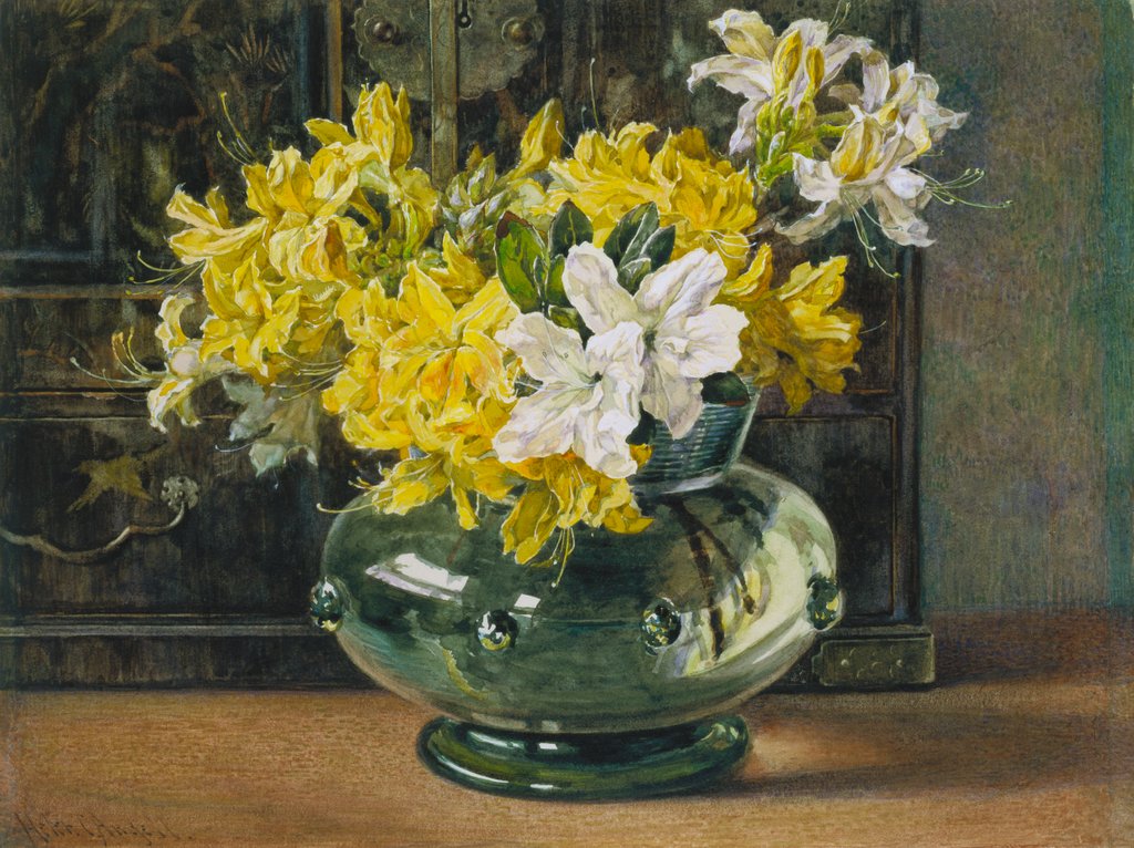 Detail of Azaleas by Mrs. Thomas William Angell(nee Helen Cordelia Coleman)