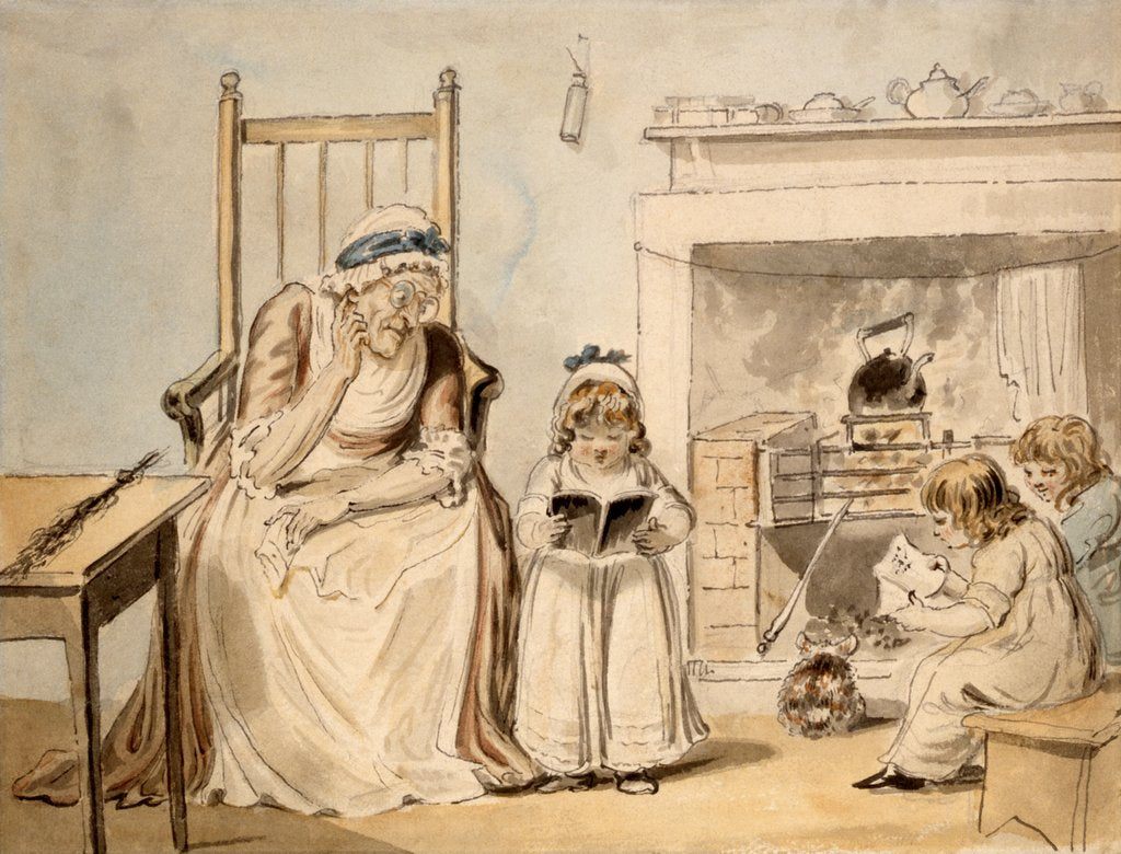 Detail of The Dame School by Isaac Cruikshank