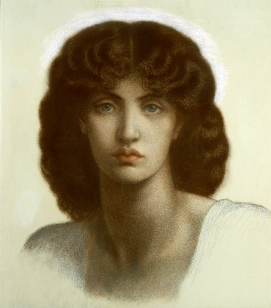 Detail of Study for the head for the picture Astarte Syriaca by Dante Gabriel Rossetti
