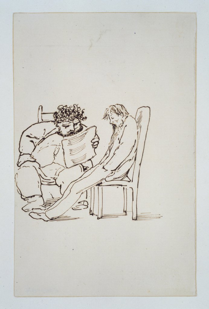 Detail of William Morris reading poetry to Burne-Jones by Edward Coley Burne-Jones