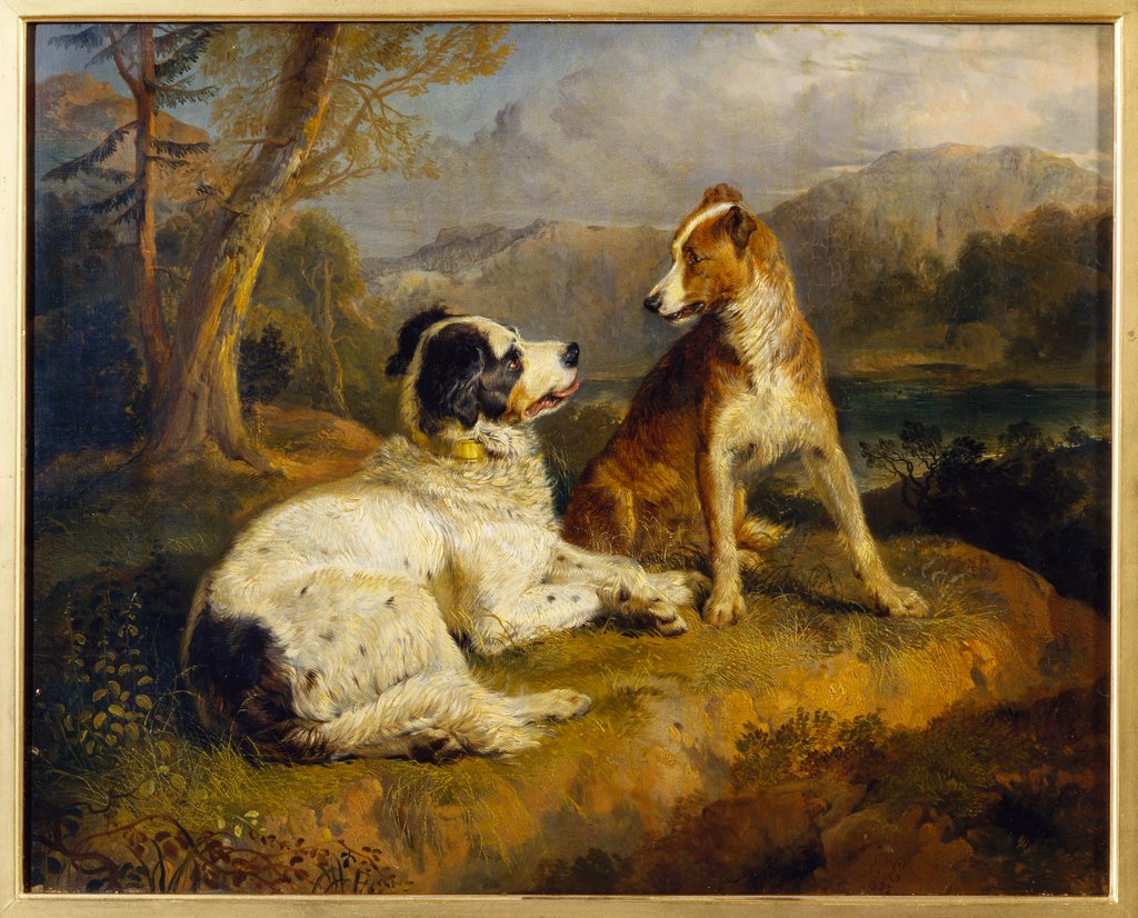 Detail of The Two Dogs by Edwin Henry LandseerRA) (Sir