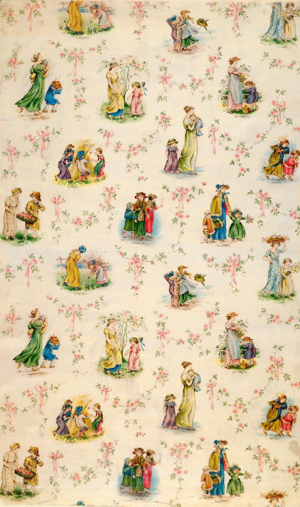 Detail of Nursery wallpaper by Kate Greenaway