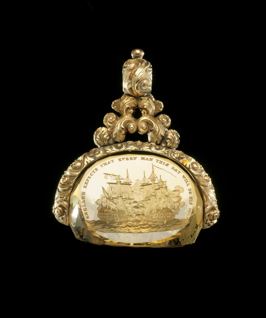 Detail of Fob seal with a scene of The Battle of Trafalgar by Unknown
