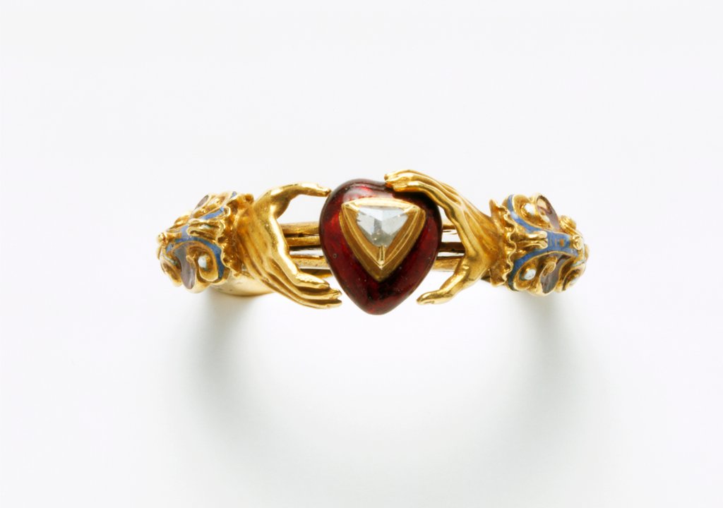 Detail of Marriage gimmel ring by Unknown
