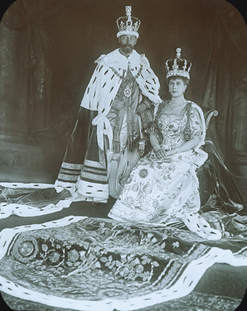 Detail of Coronation Portrait of King George V and Queen Mary by Unknown