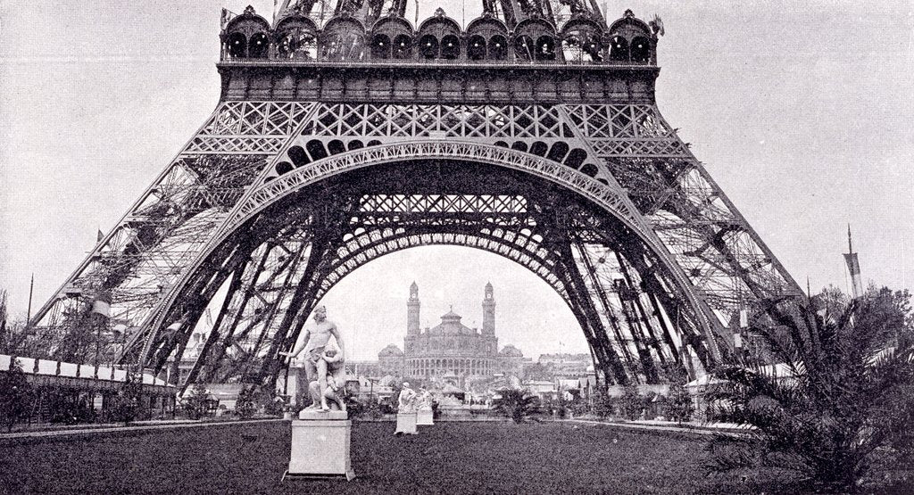 Detail of The Trocadero seen from under The Eiffel Tower by Anonymous